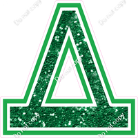 18" Greek Individual Green Sparkle - Alphabet Pieces Delta