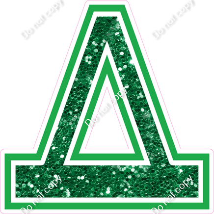 18" Greek Individual Green Sparkle - Alphabet Pieces Delta