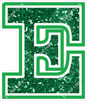 18" Greek Individual Green Sparkle - Alphabet Pieces Epsilon