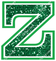 18" Greek Individual Green Sparkle - Alphabet Pieces Zeta