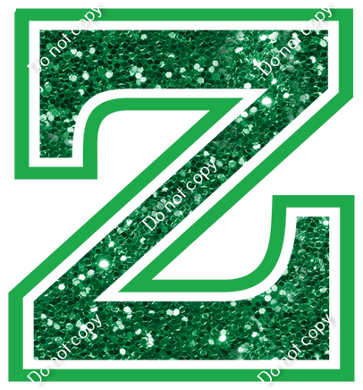 18" Greek Individual Green Sparkle - Alphabet Pieces Zeta