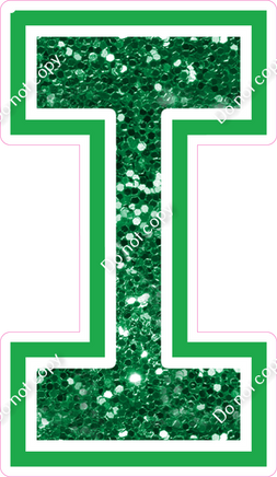 18" Greek Individual Green Sparkle - Alphabet Pieces Lota