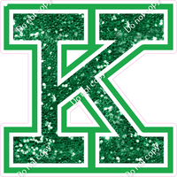 18" Greek Individual Green Sparkle - Alphabet Pieces Kappa