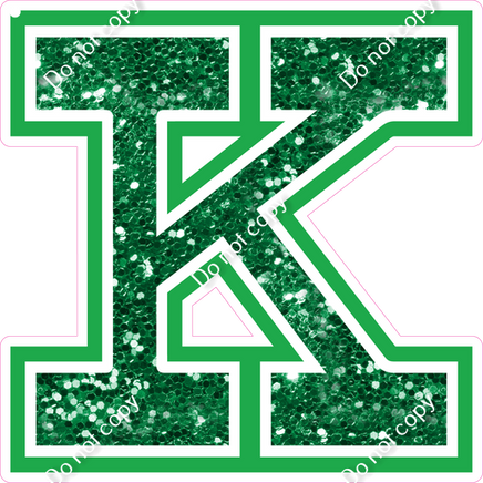 18" Greek Individual Green Sparkle - Alphabet Pieces Kappa
