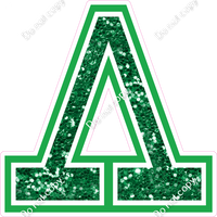 18" Greek Individual Green Sparkle - Alphabet Pieces Lambda