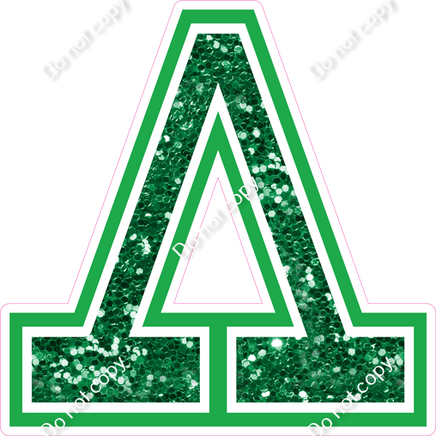 18" Greek Individual Green Sparkle - Alphabet Pieces Lambda