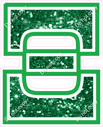 18" Greek Individual Green Sparkle - Alphabet Pieces Xi