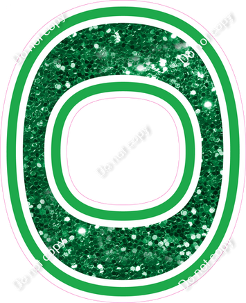 18" Greek Individual Green Sparkle - Alphabet Pieces Omicron