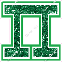 18" Greek Individual Green Sparkle - Alphabet Pieces Pi