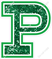 18" Greek Individual Green Sparkle - Alphabet Pieces Rho