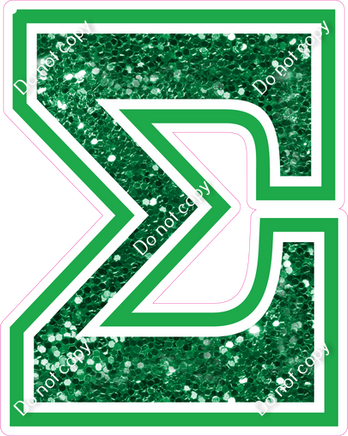 18" Greek Individual Green Sparkle - Alphabet Pieces Sigma