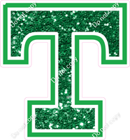 18" Greek Individual Green Sparkle - Alphabet Pieces Tau