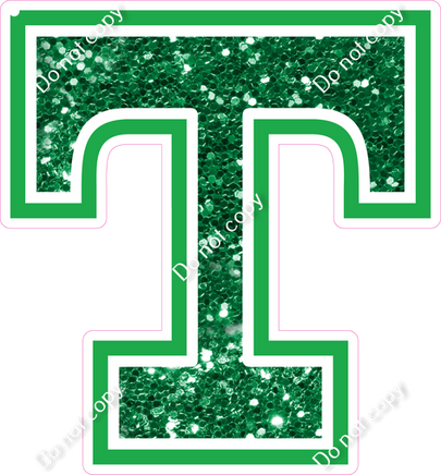 18" Greek Individual Green Sparkle - Alphabet Pieces Tau