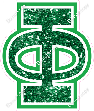 18" Greek Individual Green Sparkle - Alphabet Pieces Phi