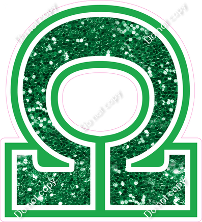 18" Greek Individual Green Sparkle - Alphabet Pieces Omega