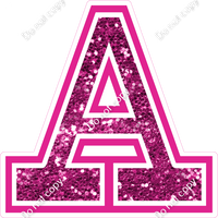 18" Greek Individual Hot Pink Sparkle - Alphabet Pieces Alpha