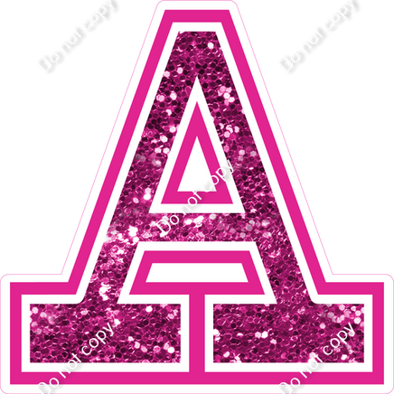18" Greek Individual Hot Pink Sparkle - Alphabet Pieces Alpha