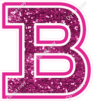 18" Greek Individual Hot Pink Sparkle - Alphabet Pieces Beta