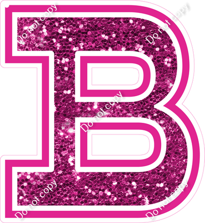 18" Greek Individual Hot Pink Sparkle - Alphabet Pieces Beta