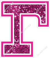 18" Greek Individual Hot Pink Sparkle - Alphabet Pieces Gamma