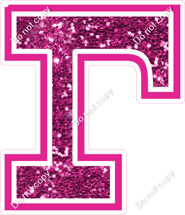 18" Greek Individual Hot Pink Sparkle - Alphabet Pieces Gamma