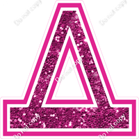 18" Greek Individual Hot Pink Sparkle - Alphabet Pieces Delta