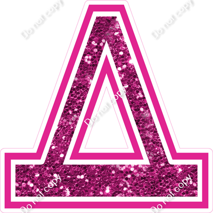 18" Greek Individual Hot Pink Sparkle - Alphabet Pieces Delta