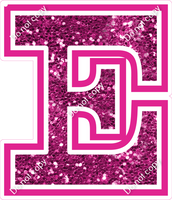 18" Greek Individual Hot Pink Sparkle - Alphabet Pieces Epsilon