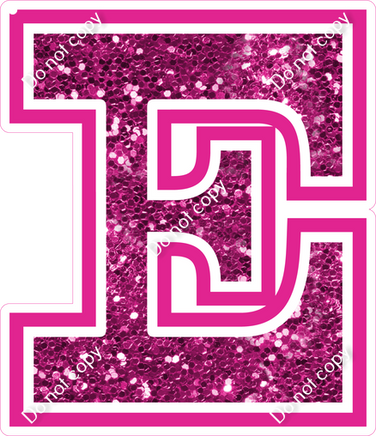 18" Greek Individual Hot Pink Sparkle - Alphabet Pieces Epsilon