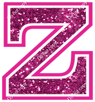 18" Greek Individual Hot Pink Sparkle - Alphabet Pieces Zeta