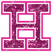 18" Greek Individual Hot Pink Sparkle - Alphabet Pieces Eta