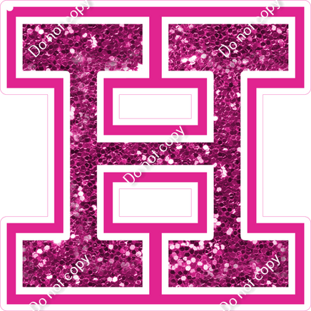 18" Greek Individual Hot Pink Sparkle - Alphabet Pieces Eta