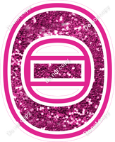 18" Greek Individual Hot Pink Sparkle - Alphabet Pieces Theta