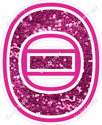 18" Greek Individual Hot Pink Sparkle - Alphabet Pieces Theta