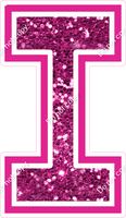 18" Greek Individual Hot Pink Sparkle - Alphabet Pieces Lota