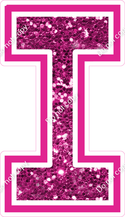 18" Greek Individual Hot Pink Sparkle - Alphabet Pieces Lota
