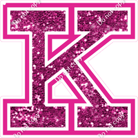 18" Greek Individual Hot Pink Sparkle - Alphabet Pieces Kappa