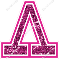 18" Greek Individual Hot Pink Sparkle - Alphabet Pieces Lambda