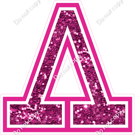 18" Greek Individual Hot Pink Sparkle - Alphabet Pieces Lambda