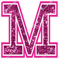 18" Greek Individual Hot Pink Sparkle - Alphabet Pieces Mu