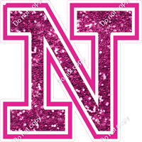 18" Greek Individual Hot Pink Sparkle - Alphabet Pieces Nu