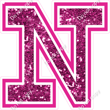 18" Greek Individual Hot Pink Sparkle - Alphabet Pieces Nu