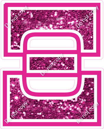 18" Greek Individual Hot Pink Sparkle - Alphabet Pieces Xi