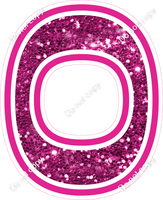18" Greek Individual Hot Pink Sparkle - Alphabet Pieces Omicron