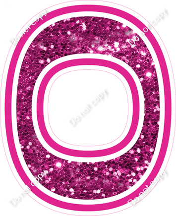 18" Greek Individual Hot Pink Sparkle - Alphabet Pieces Omicron