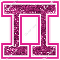 18" Greek Individual Hot Pink Sparkle - Alphabet Pieces Pi