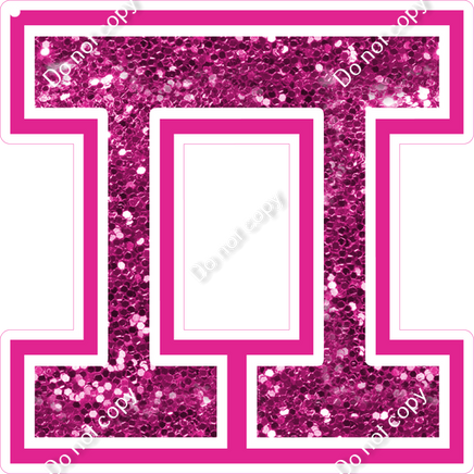 18" Greek Individual Hot Pink Sparkle - Alphabet Pieces Pi