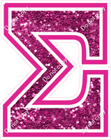 18" Greek Individual Hot Pink Sparkle - Alphabet Pieces Sigma