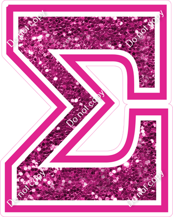 18" Greek Individual Hot Pink Sparkle - Alphabet Pieces Sigma