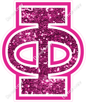 18" Greek Individual Hot Pink Sparkle - Alphabet Pieces Phi